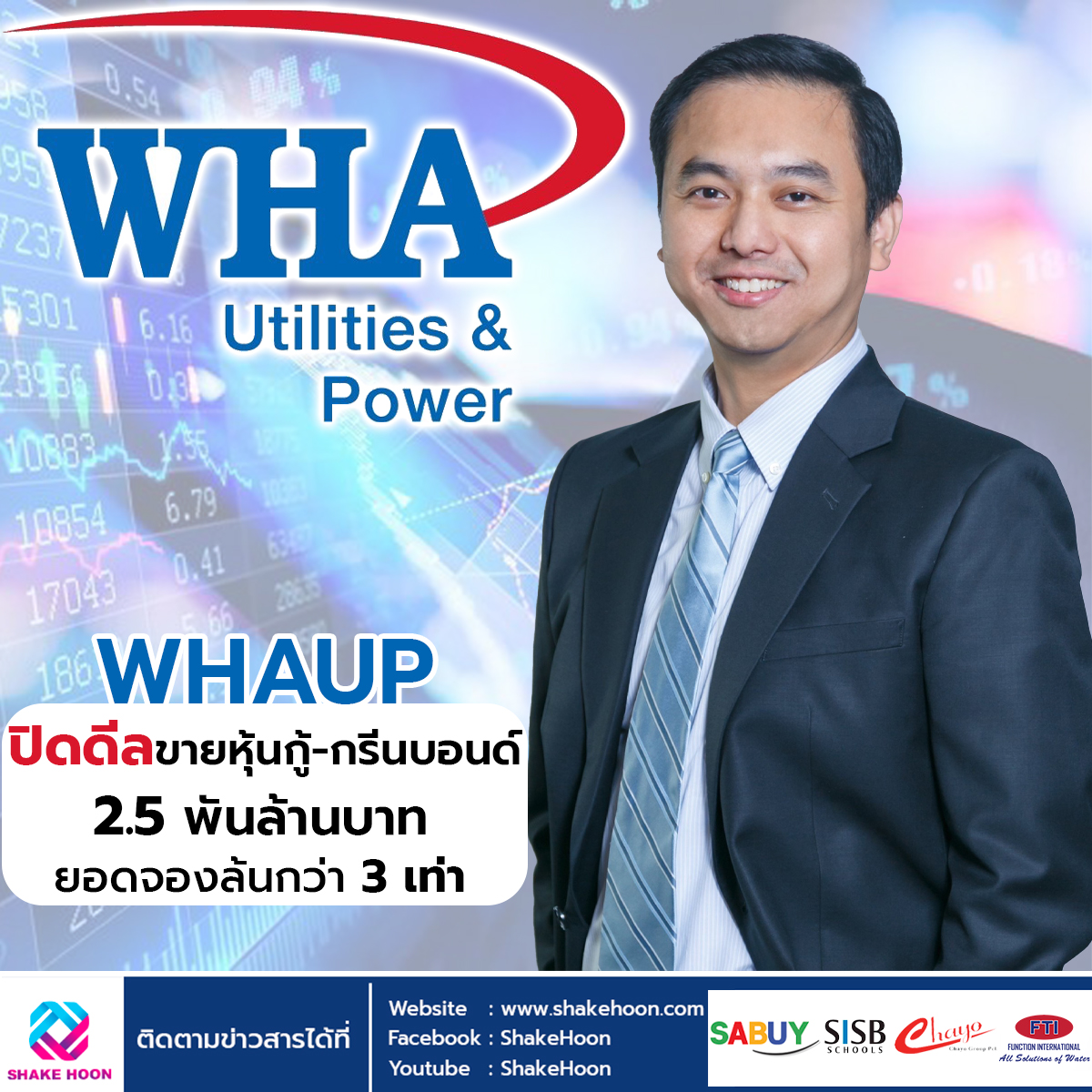 WHAUP ปิดดีลขายหุ้นกู้-กรีนบอนด์ 2.5 พันล้านบาท ยอดจองล้นกว่า 3 เท่า